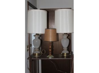 Group Of 3 Vintage Table Lamps