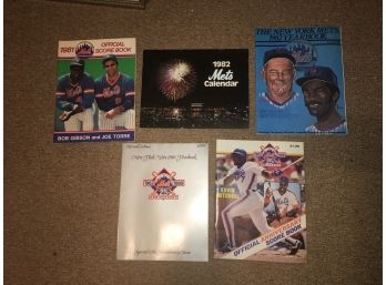 Collection Of 1980s New York Mets Scorebooks, Yearbooks, And Programs