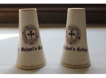 Vintage St Michael’s College Salt And Pepper Shakers