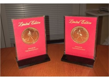 Limited Edition Franklin Mint Johnnie Walker New York Jets 1971 Coins In Display Cases