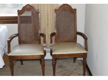Set Of 2 Vintage Solid Wooden Dining Chairs