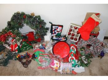 Large Grouping Of Miscellaneous Christmas Items And Decorations