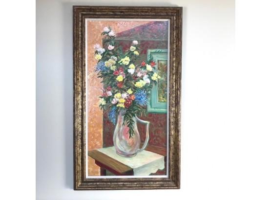 Lee Atkyns Original Oil And Acrylic On Board 'Puzzletown Bouquet'