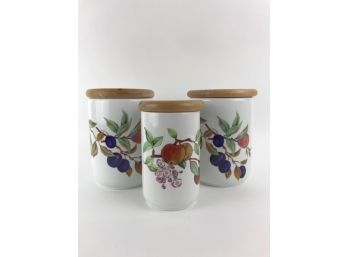 Royal Worcester Evesham Vale Canisters