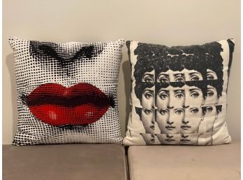 Fornasetti Style Decorative Throw Pillows