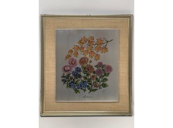 Reed & Barton The Seasons Collection Autumn Framed Silk- Screened Plaque By Robert Johnson