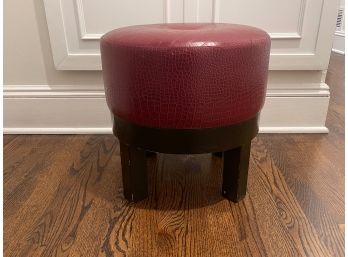 Faux Alligator Pattern Round Foot Stool