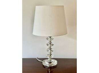 Clear Acrylic Table Lamp With Silver Detailing