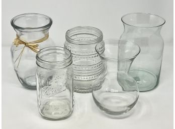 Collection Of Clear Glass Vases