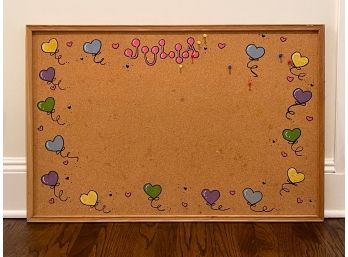 Personalized Name Cork Board With Oak Frame