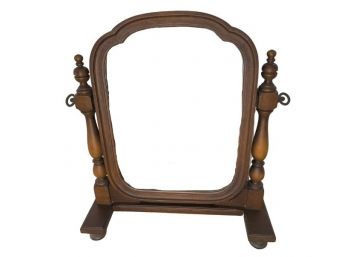 Antique Dresser Top Mirror In Stand