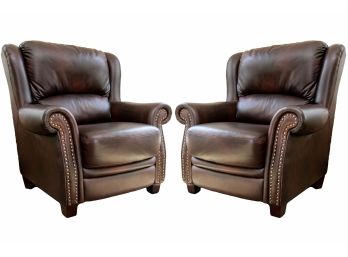 Pair Of Basssett Leather Club Chairs Purchase Price: $1750