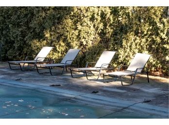 Set Of 4 Laredo Chaise Lounges From Winston Casual Furniture And A Cast Iron Umbrella Stand