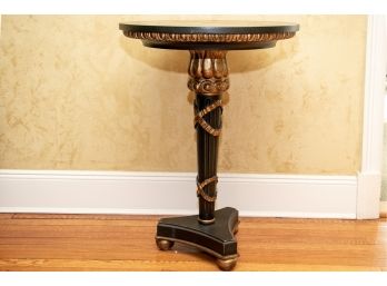 Gilt And Ebonized Pedestal Tripod Table