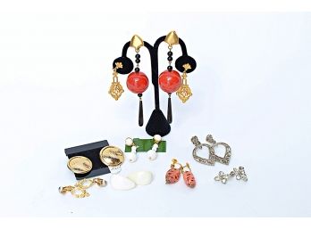 Group Of Clip-on Costume Earrings