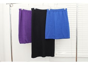 Three Knit Skirts, Two By St. John, Size 6 & 8