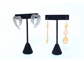 Two Pair .925 Sterling  Earrings, 0.472 TOZ Inclusive