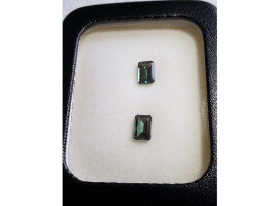 Two 7 X 5 Mm Green Andesine Or Labradorite  Loose Stones