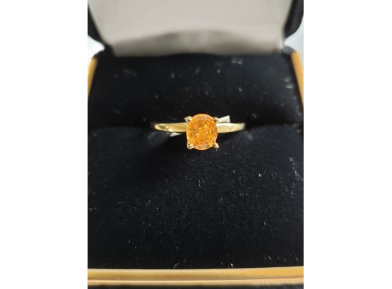NWT 14k Gold .75 Carat Mandarin Garnet Ring