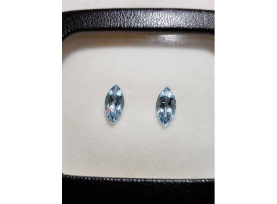 Two 10 X 5 Marquis Cut Aquamarine Loose Gemstones