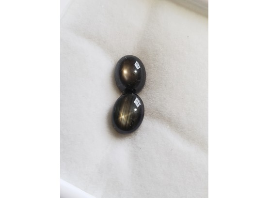 Two Black Star Sapphire Loose Gemstones
