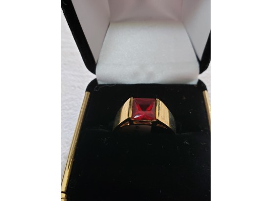 New With Tags 14k Gold Red Andesine 1.35 Carat Ring