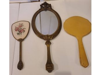 Trio Of Vintage Hand Mirrors