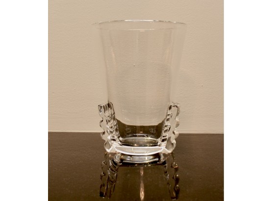 Signed Steuben Crystal Art Glass Vase