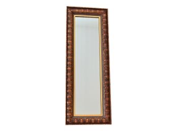 Slim Wall Mirror With Gold Leaf Trim