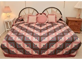 Handmade King Size Quilt Set With 6 Decorative Shams