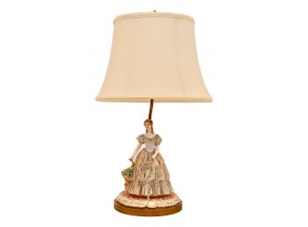 Table Lamp With Victorian Porcelain Figurine
