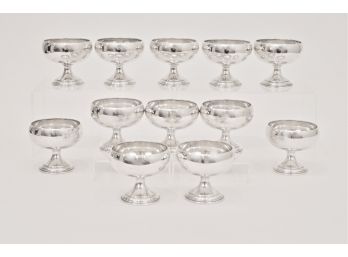 Set Of 12 Sterling Silver Champagne Cups 32.530 Ozt