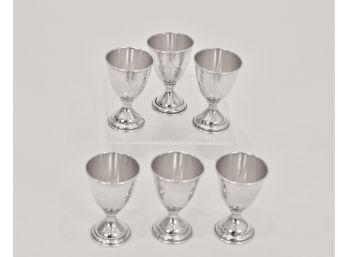 Set Of 6 Sterling Silver Cordials 3.850 Ozt