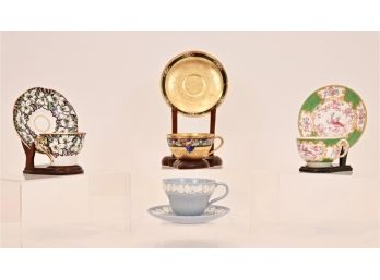 Set Of 4 Collectible Teacups & Saucers (Retail Value About $150)