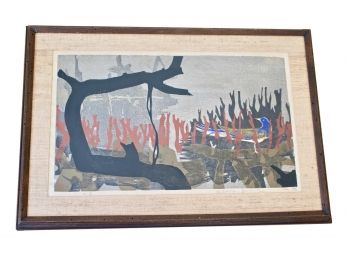 Kimura Yoshiharu (Japanese, B. 1934) Woodblock Print