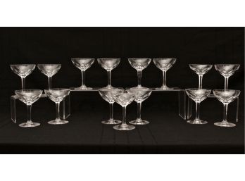 Set Of 15 Gevaert TCPL Clear By Val St Lambert Champagne/Tall Sherbet Glasses