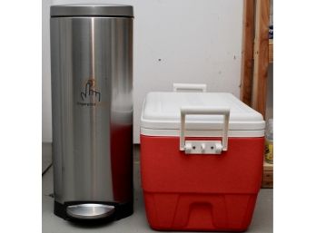 Simple Human Fingerprint Proof Garbage Can And Igloo Family Cooler