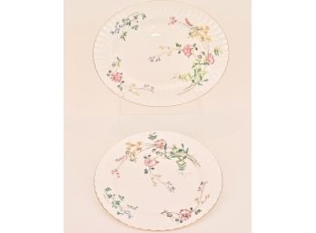 Minton  Dainty Sprays Oval Serving Platter And Dinner Plate