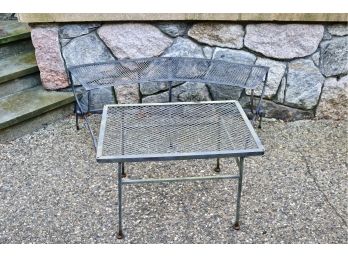 Outdoor Iron Patio Bench And Side Table/seat