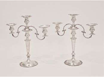 Pair Of Sterling Silver Candelabras (NOT WEIGHTED) 67.79 Ozt