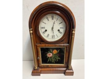 Antique Victorian 1880s Rosewood Mantle Clock . Nice Condition