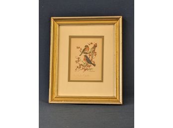 Anne Worsham Richardson Charleston, South Carolina Artist & Naturalist Signed Print Of Bluebirds