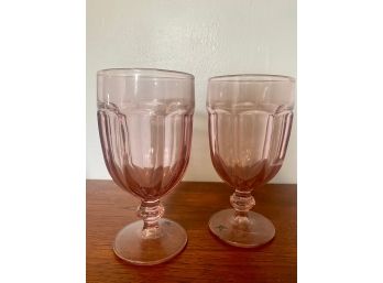 Set Of 2 Light Pink Libbey Duratuff  Gibraltar