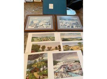 American Folk Artist Grandma Moses Portfolio 8 Lithograph Prints Landscape