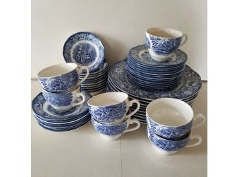 Lot Of  Liberty Blue Independence Hall Dinnerware