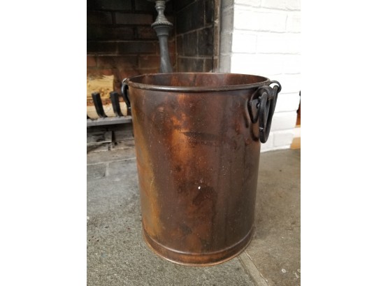 Vintage Copper Toned Metal Bucket