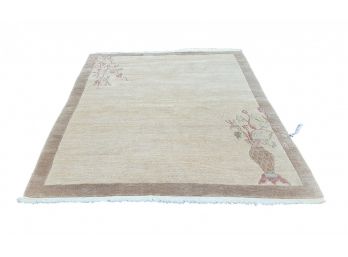 Vintage 1970s Wool Asian Chinese Style Carpet Rug 68 X 98