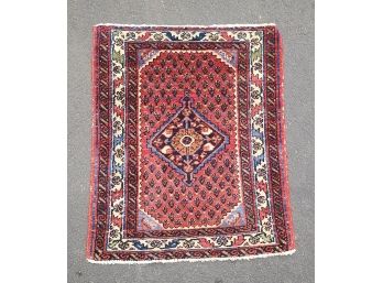 Small Antique Hand Made Persian Throw Rug 24 X 28