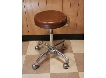 Vintage Reliance  F & F Koenigkramer ~ Dentsply International Chrome Medical Stool On Casters