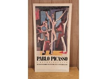 Vintage 1980s Pablo Picasso A Retrospective Museum Modern Art Foamboard Poster